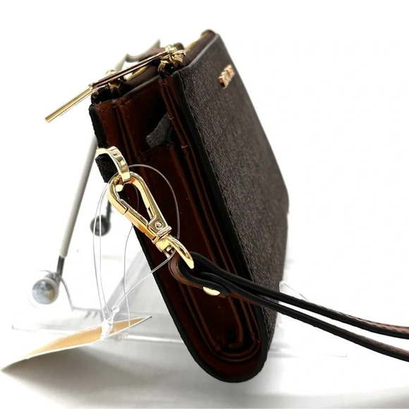 Michael Kors Double Zip Wallet Wristlet Brown Leather (NWT) - Picture 3 of 7